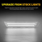 Set of 2 Front White LED Strip Rear Side Marker Lights for Chevy Camaro (2010–2015)