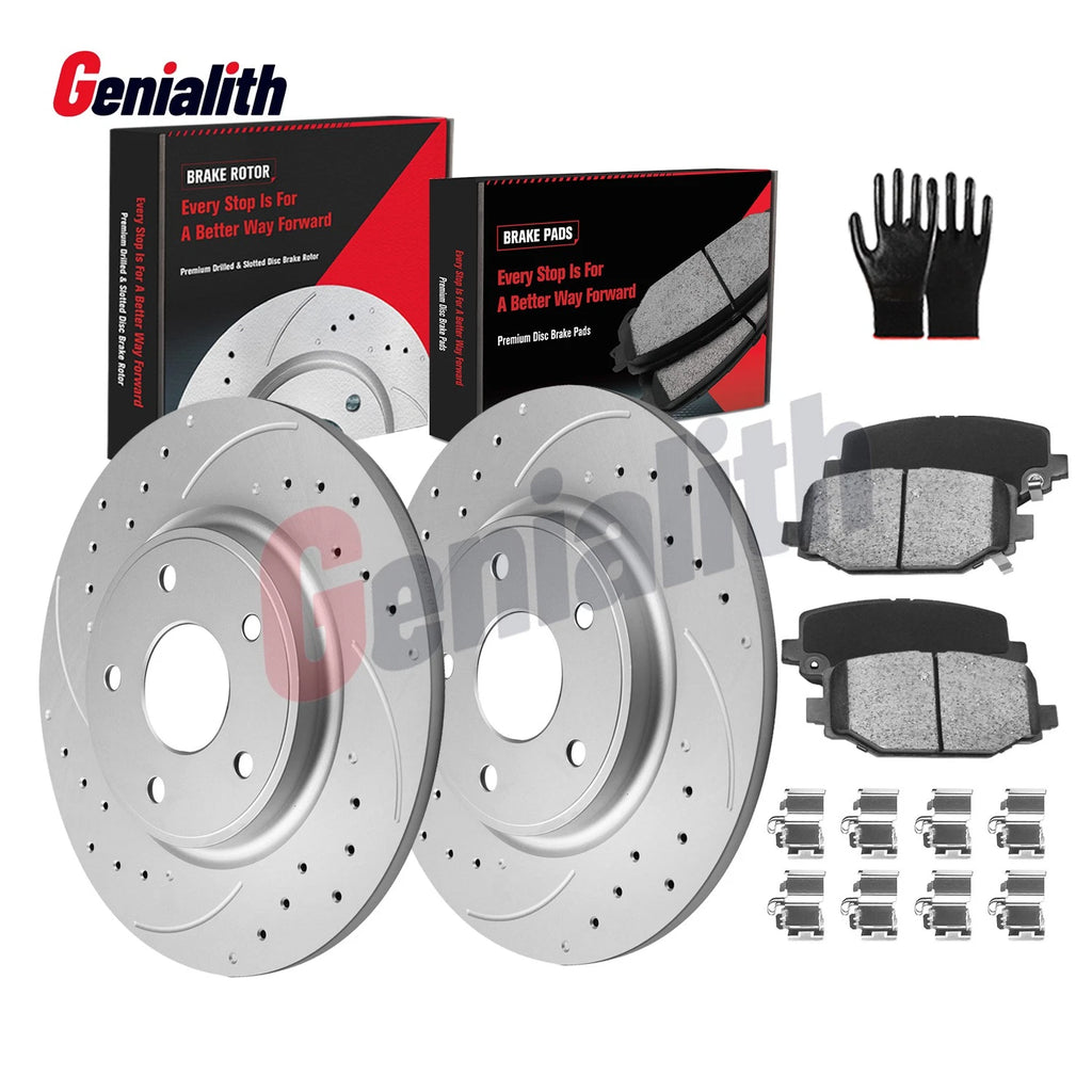 Set of 4 Rear Brake Rotors & Ceramic Pads for Dodge Grand Caravan (2008–2020)