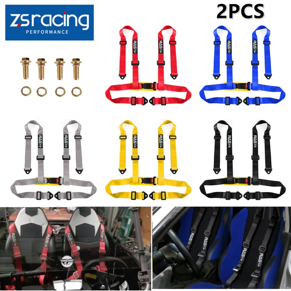 1 Pair 4 Point Racing Seat Belt Harness for UTV ATV Go-Kart