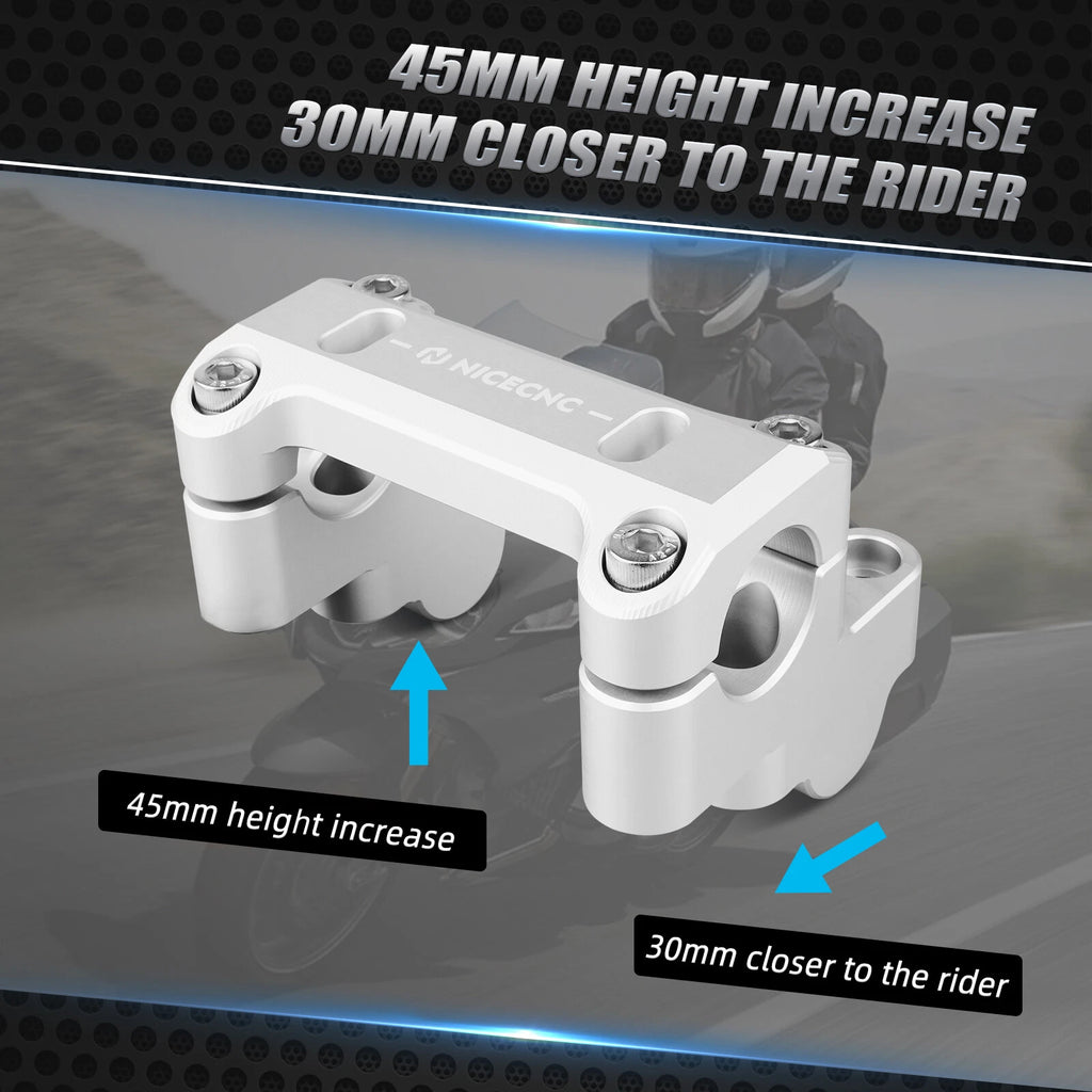Handlebar Riser Clamp Adapter for BMW R1200GS (2013–2018) R1250GS (2019–2023)