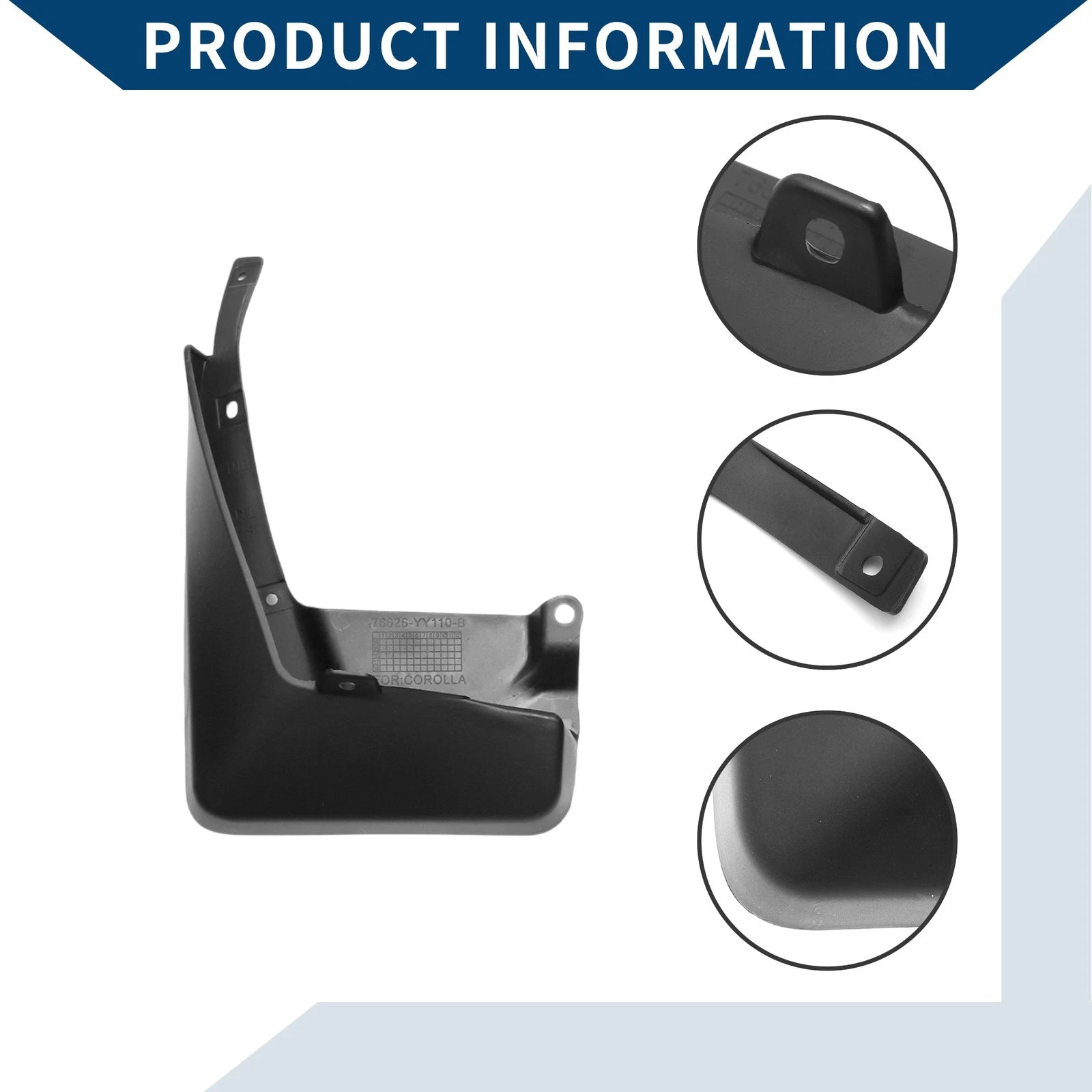 Set of 4 Mud Flaps Splash Guards for Toyota Corolla LE (2014–2018)