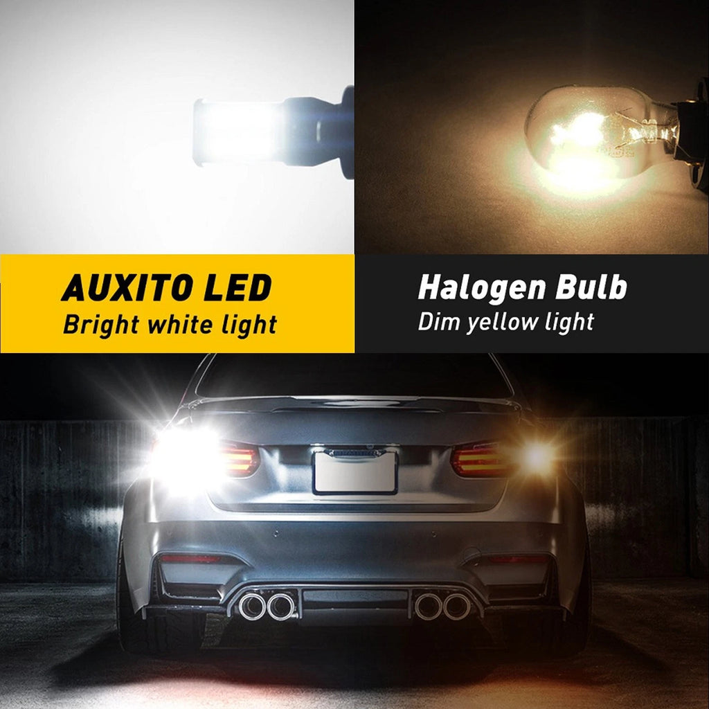 Set of 4 P21W 1156 LED White Reverse Light Bulbs for EV (Error Canbus Free)