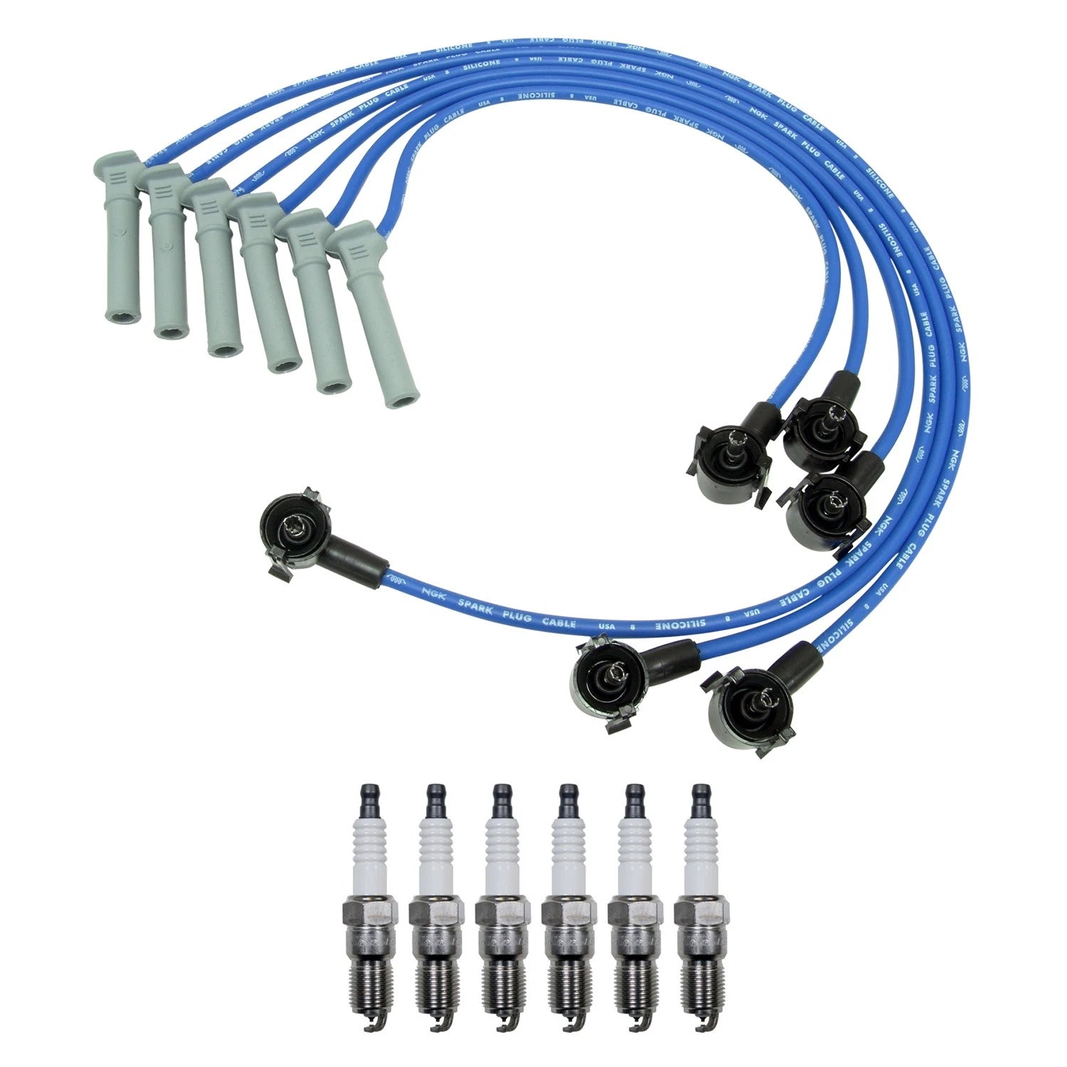NGK Wire Set & Denso 6 Platinum TT Spark Plugs Kit for B4000 Ranger (1998–2000)