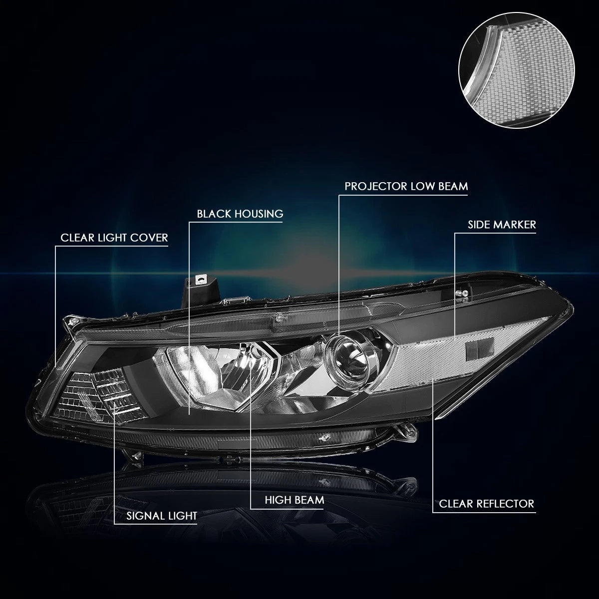 Chrome Housing Headlight for Dodge Ram 1500-3500 (1994–2002)