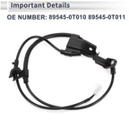 Rear Right ABS Wheel Speed Sensor No. 89545-0T010 for Toyota Venza (2009–2015)