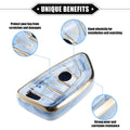 4 Buttons Remote Key Fob Cover for BMW 3-7 Series TPU Blue