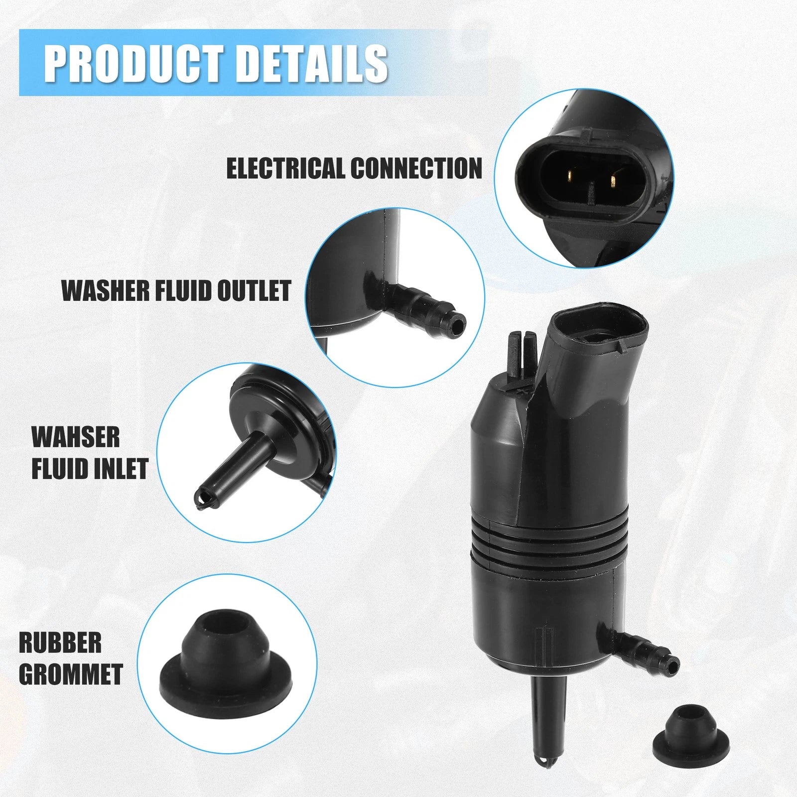 Rear Windshield Washer Motor Pump for Buick Enclave (2008–2013)