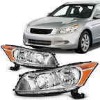 2X Headlight Assembly for Honda Accord (2008–2012) Chrome