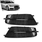 Front Fog Light Cover for Audi S6 A6 S-Line (2016–2018) Honeycomb Black