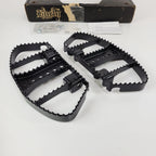 Burly Brand Black MX Style Serrated Edge Passenger Rear Floorboards for Harley (1993–2023)