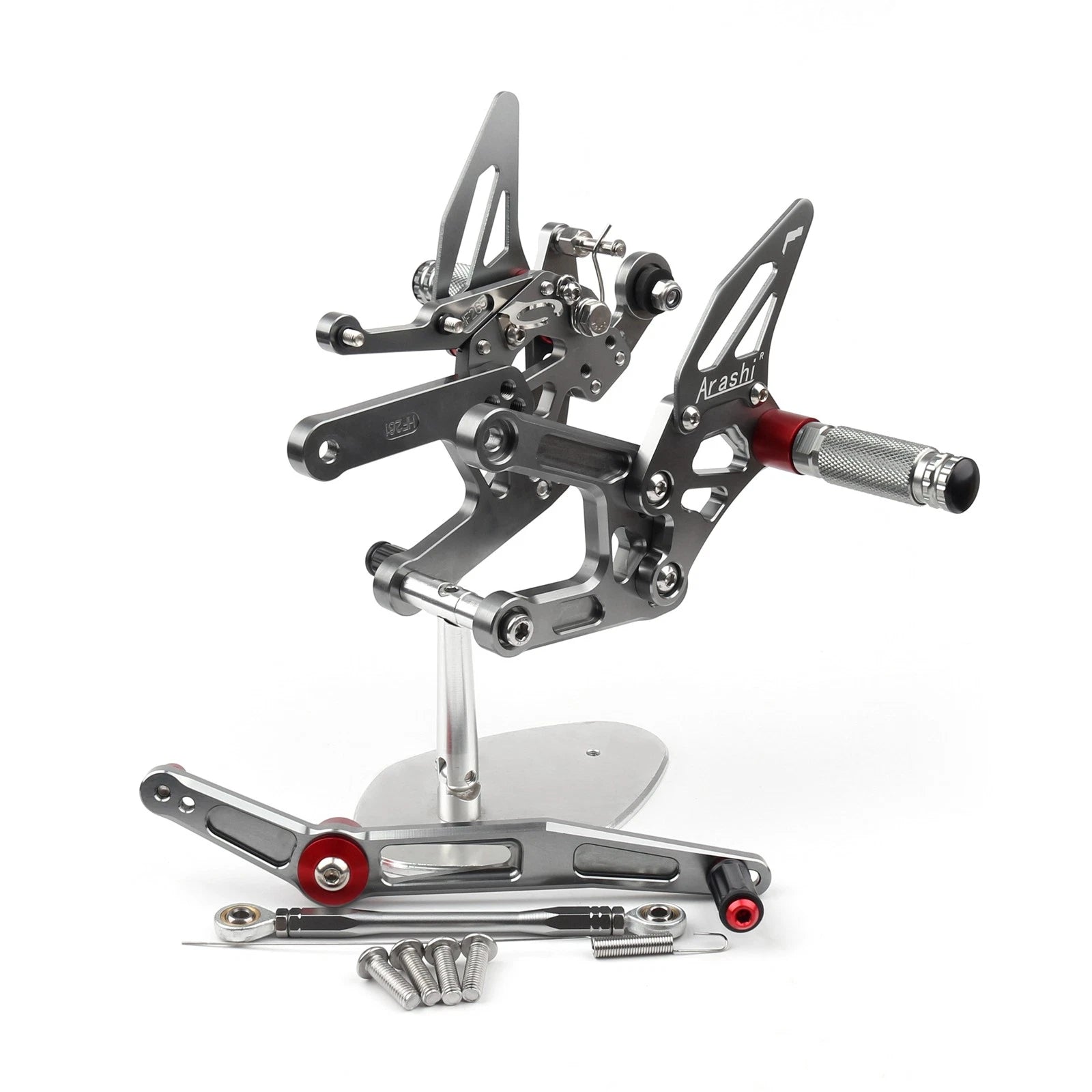 Adjustable Rearset Foot Pegs for Yamaha YZF R6 (2017–Present) Gray H