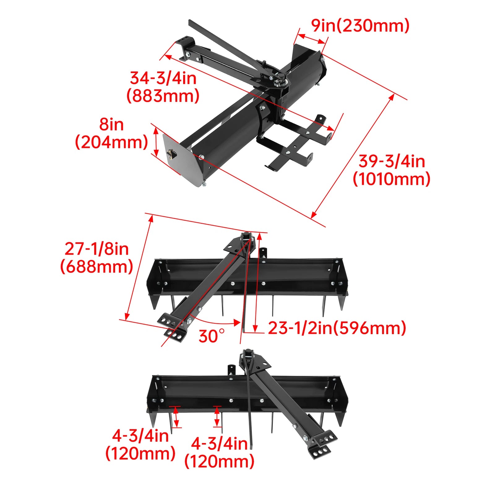 Tow Behind Box Scraper Blade for Lawn Tractor (38")