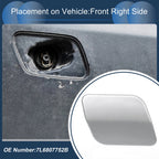 Front Right Washer Nozzle Cover Cap for Volkswagen Touareg (2007–2010) Silver Tone