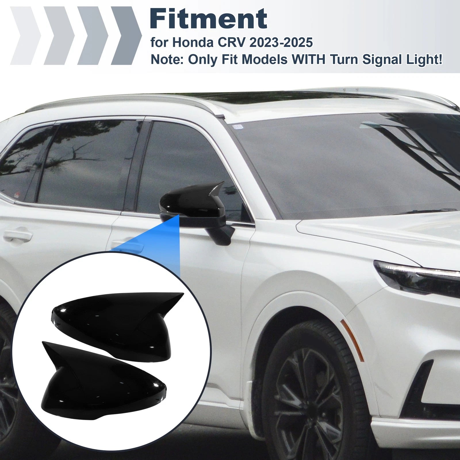 2X Ox Horn Rear View Mirror Cover for Honda CRV (2023–2025)
