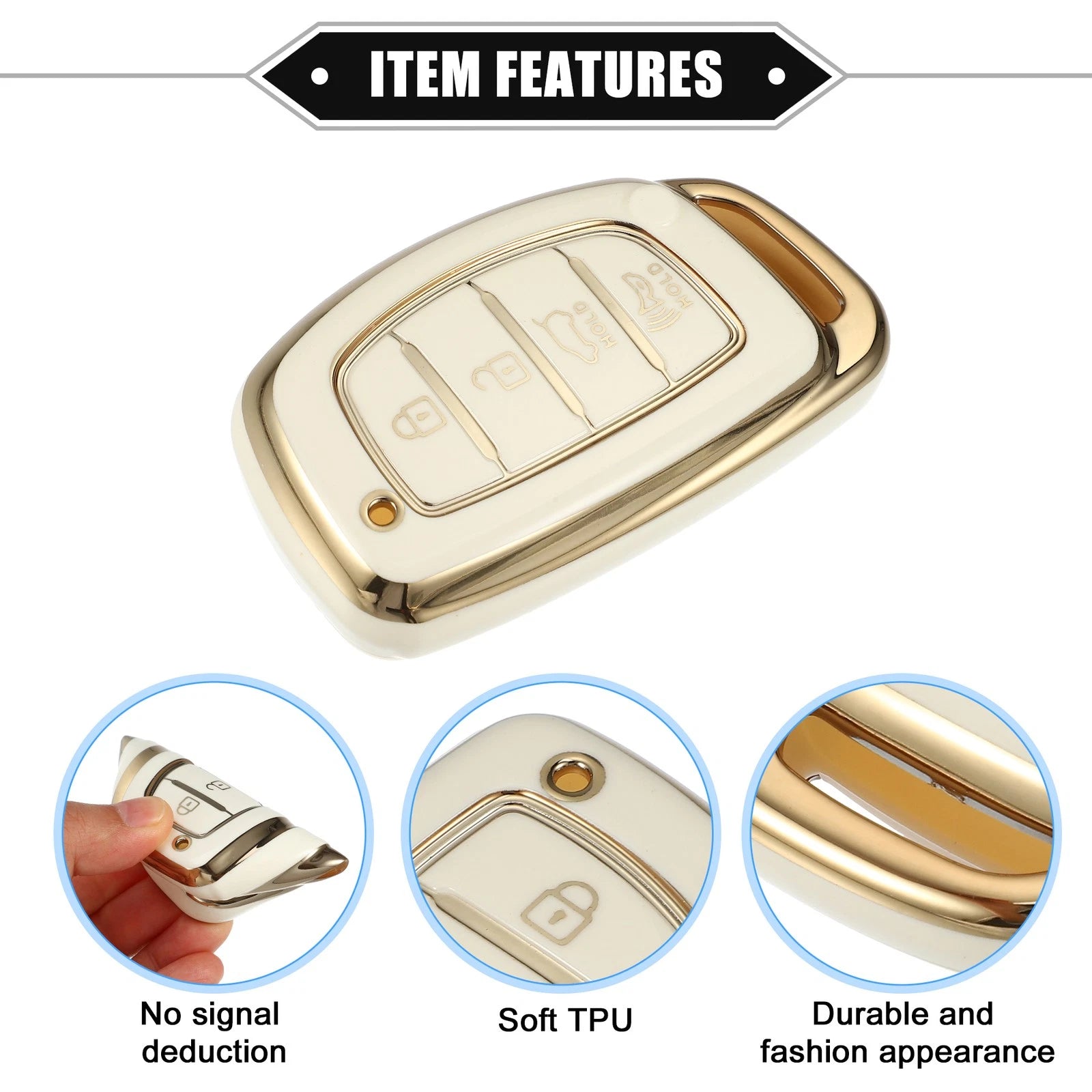 Set of 4 TPU Key Fob Covers for Hyundai Elantra Sonata (2011–2020)
