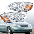 Set of 2 Halogen Headlight Assemblies for Toyota Corolla (2003–2008) Chrome