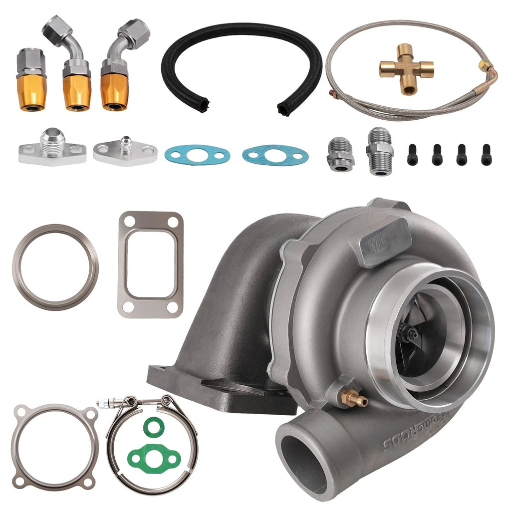GT35 GT3582 Universal Billet Turbo T3 0.7/0.63 A/R + Oil Return Line Kit