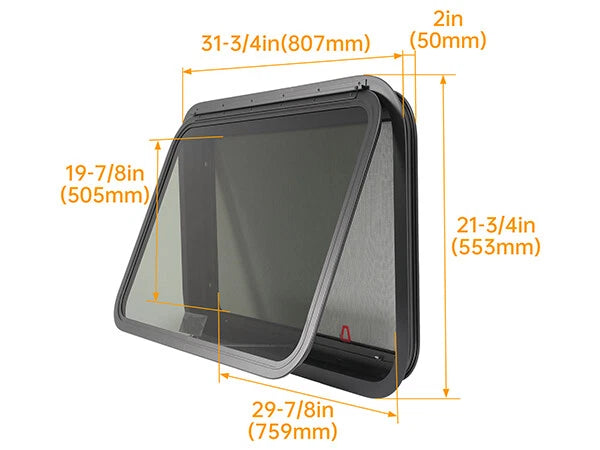30"x20" Tinted Emergency Push Out Exit Window for RV Camper