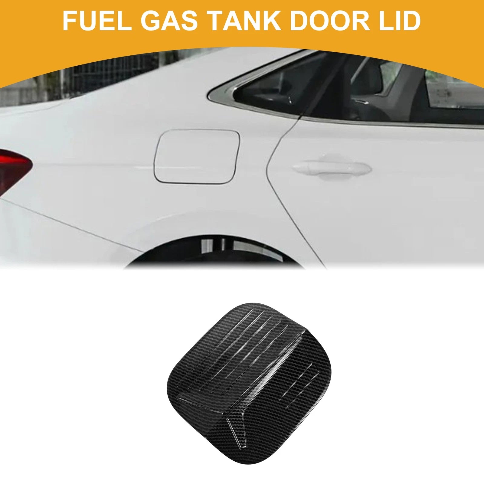 Fuel Tank Door Cap for Honda Civic (2022–2025) Carbon Fiber Black