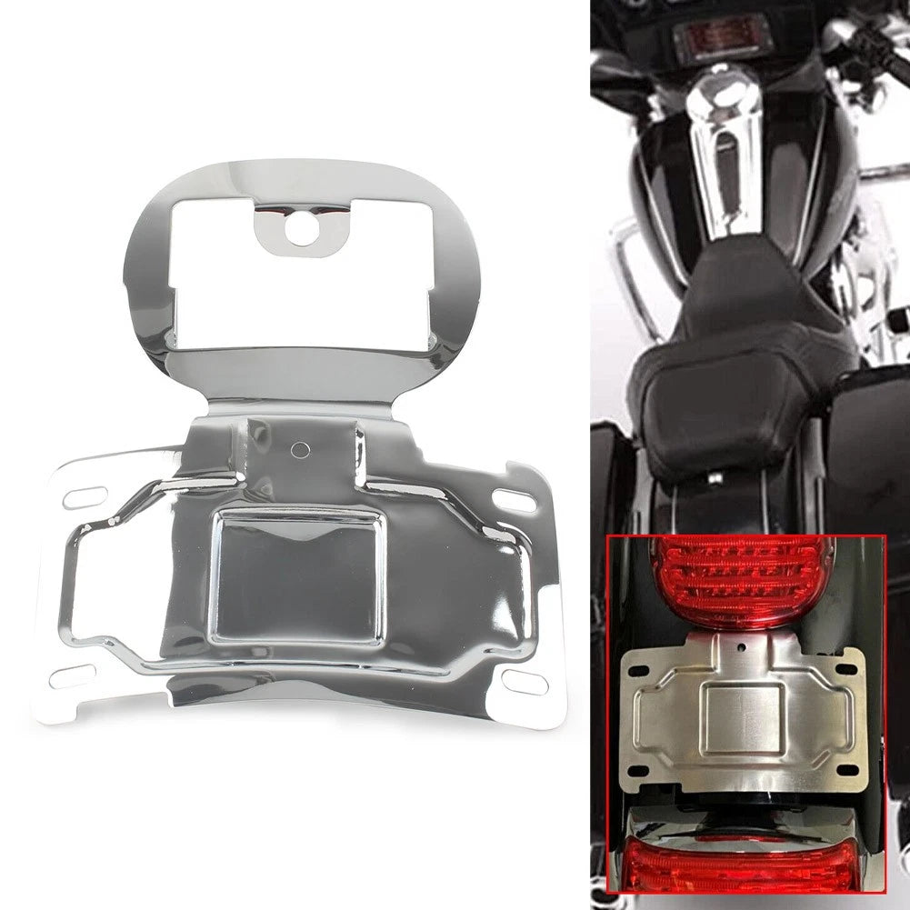 License Plate Relocation Holder Bracket Kit for Harley Touring Chrome