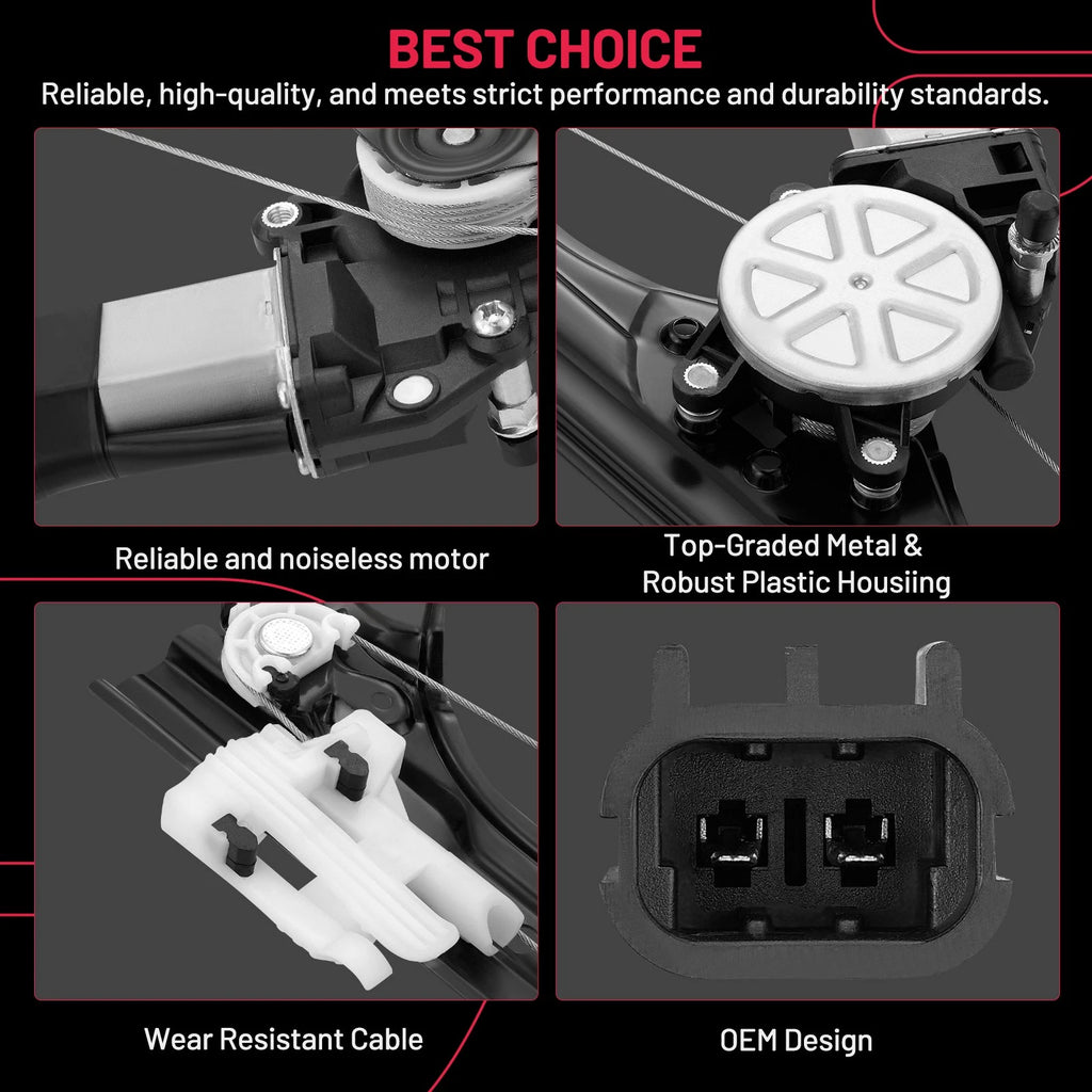 Power Window Regulator with Motor for Fiat 500 (2012–2019)