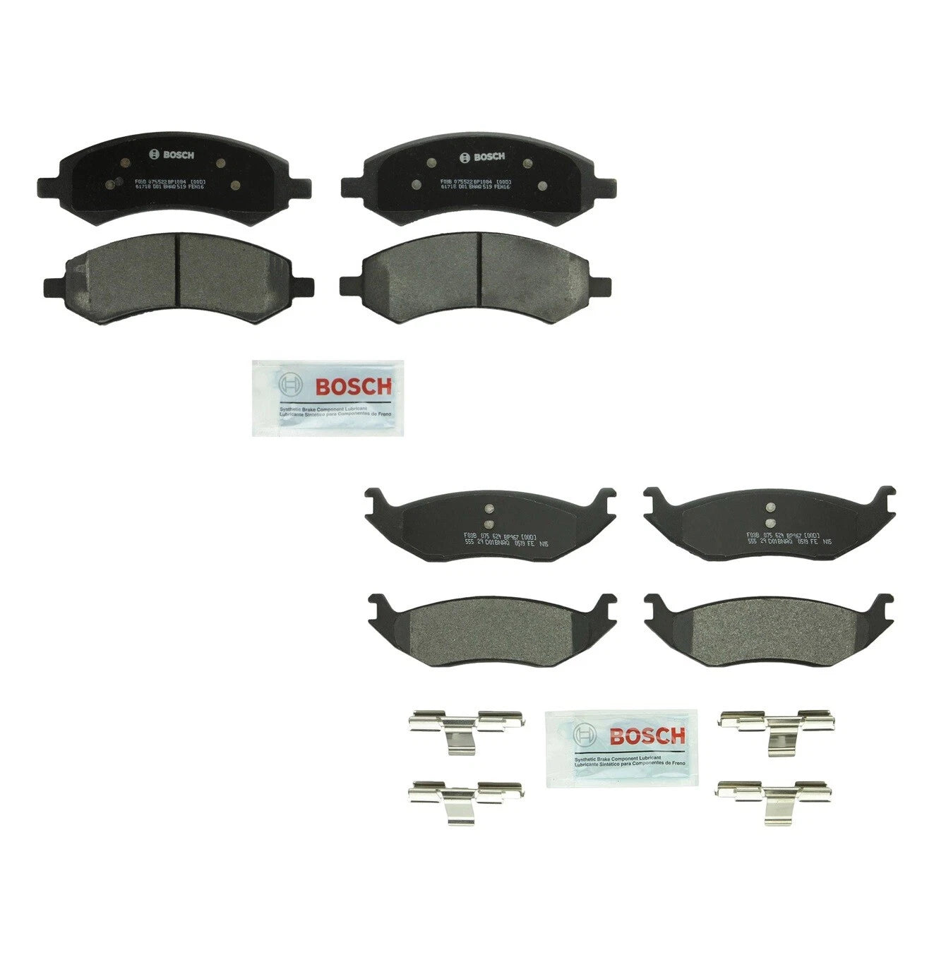 Bosch QuietCast Disc Brake Pads Kit for Chrysler Dodge Ram (2010–2023)