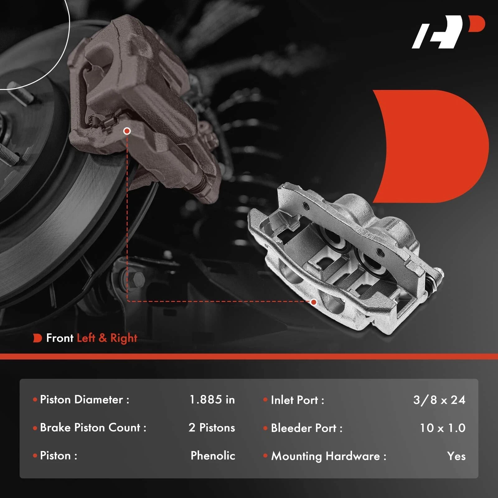 Front Brake Caliper for Ford Lincoln Town Car Mercury Grand Marquis (1990–2011)