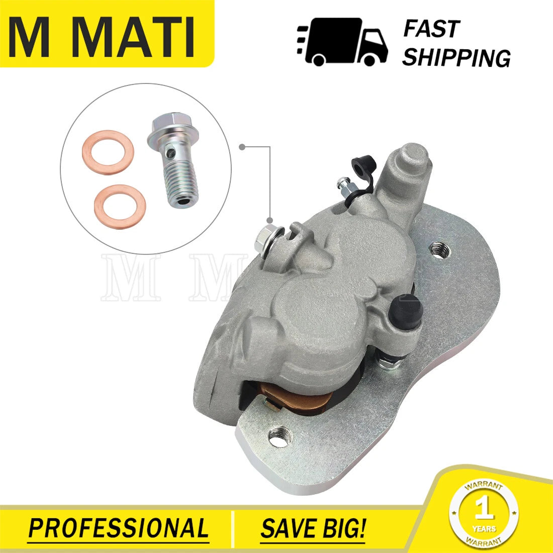 Rear Left Brake Caliper & Sintered Pads for Can-Am Maverick Trail/Sport (2018–2023)