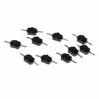 10X On Off Latching Switch DC 250V 1A 30V Black Silver Button