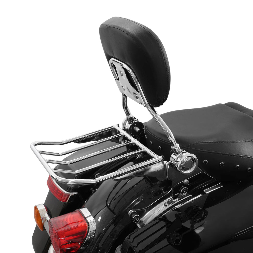 Chrome Backrest Sissy Bar Luggage Rack for Harley Touring Road Glide (2009–Present)