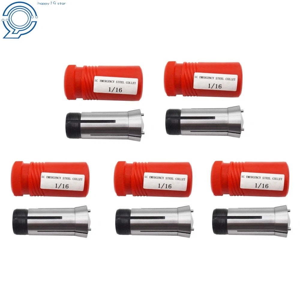 5 Pack Steel Collet 1/16" for CNC Lathe Fixtures