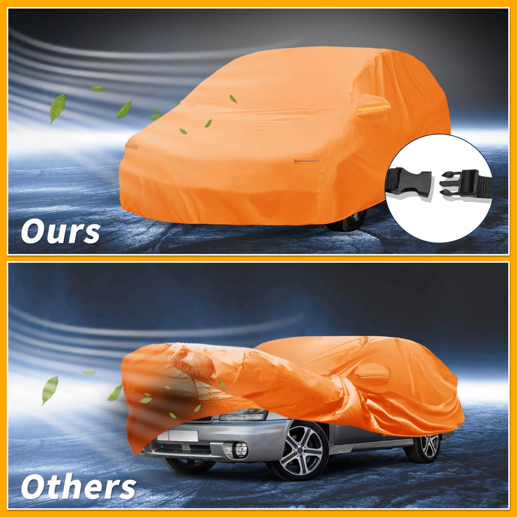 Waterproof Car Cover for Subaru Legacy (All Weather, Orange, Zipper)