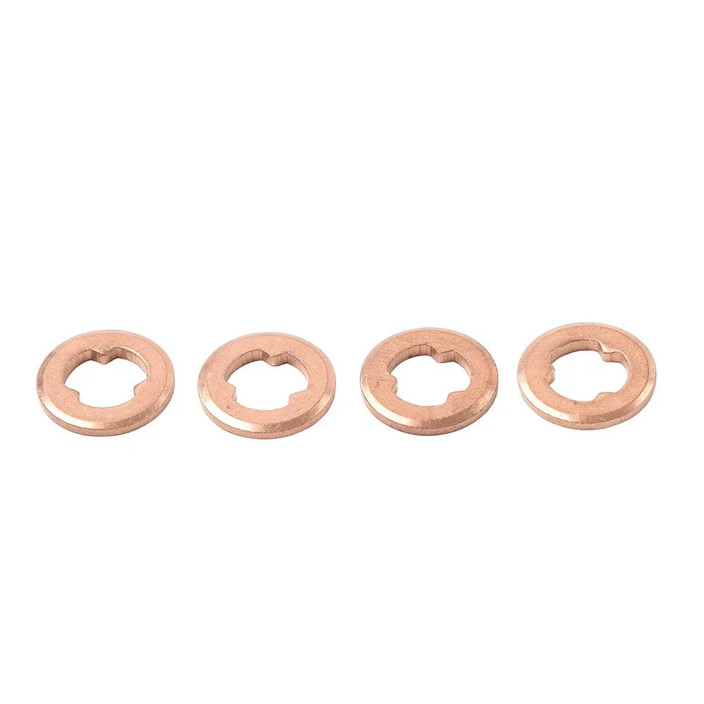 4 x Copper Diesel Injector Nozzle Seal Washers for Mazda BT-50, Ford (2006-2011)