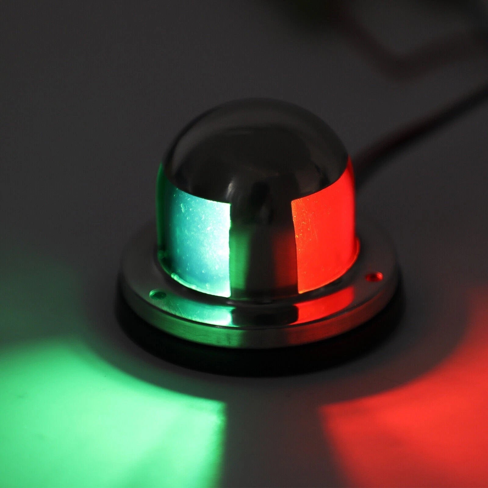 2X LED Stainless Steel Bi-Color Bow Navigation Light for Marine Boat Yacht