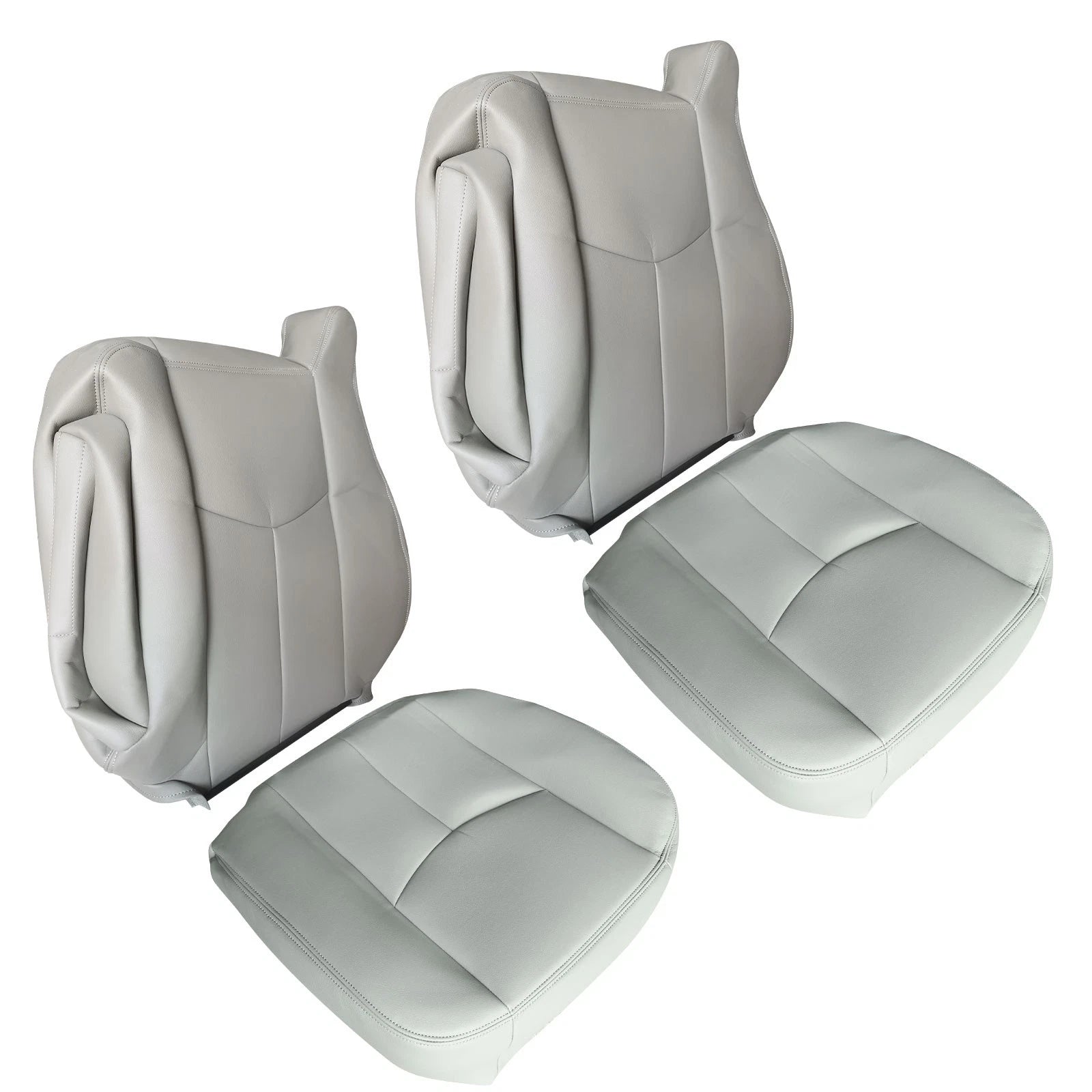Front Leather Seat Cover Gray for Chevy Silverado GMC (2003–2006)