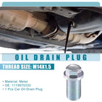 Oil Drain Plug No. 1119970330 for Mercedes-Benz 190D (1984–1989) Silver Tone