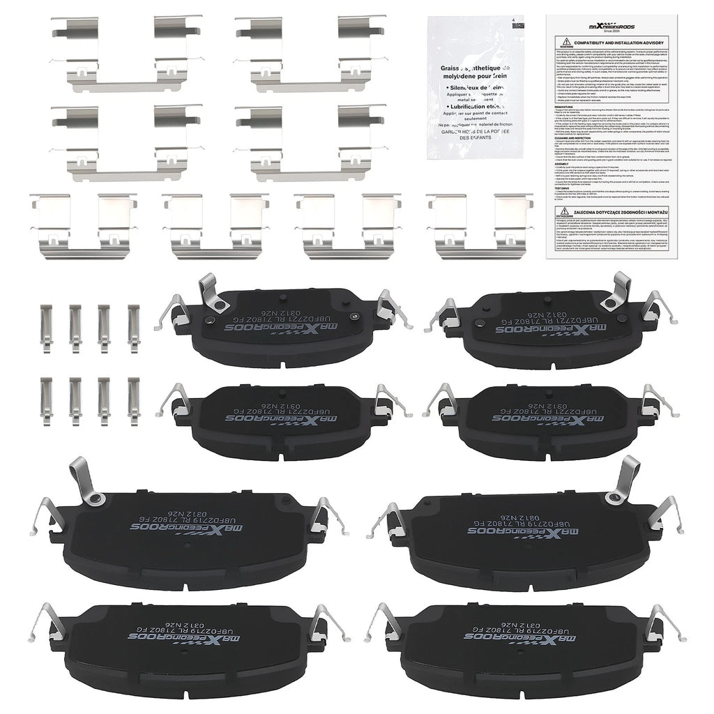 8pcs Brake Pads Set for Honda CR-V (2017–2022) w/Hardware & Lubricant