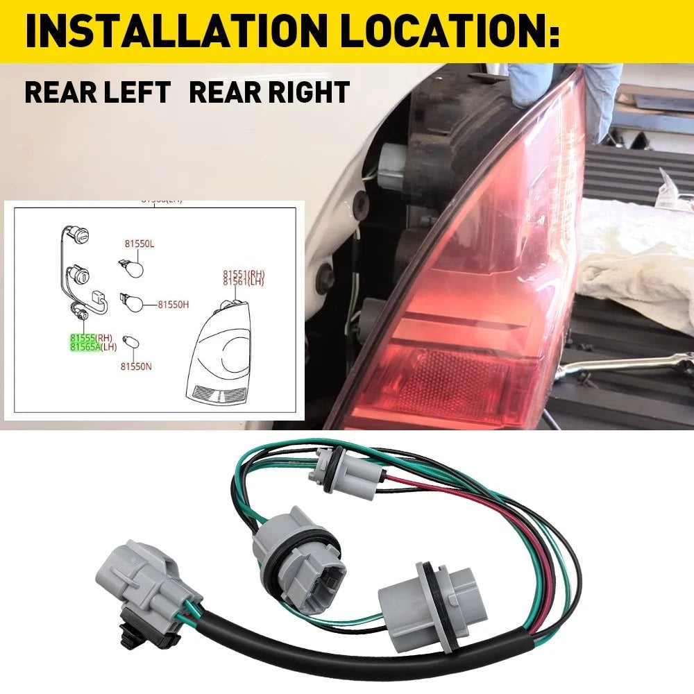 Rear Tail Light Wire Socket Harness for Toyota Tacoma (2005–2015)