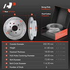 Set of 16 Drilled Rotors & Brake Pads with Wheel Hub Bearing for Suzuki
