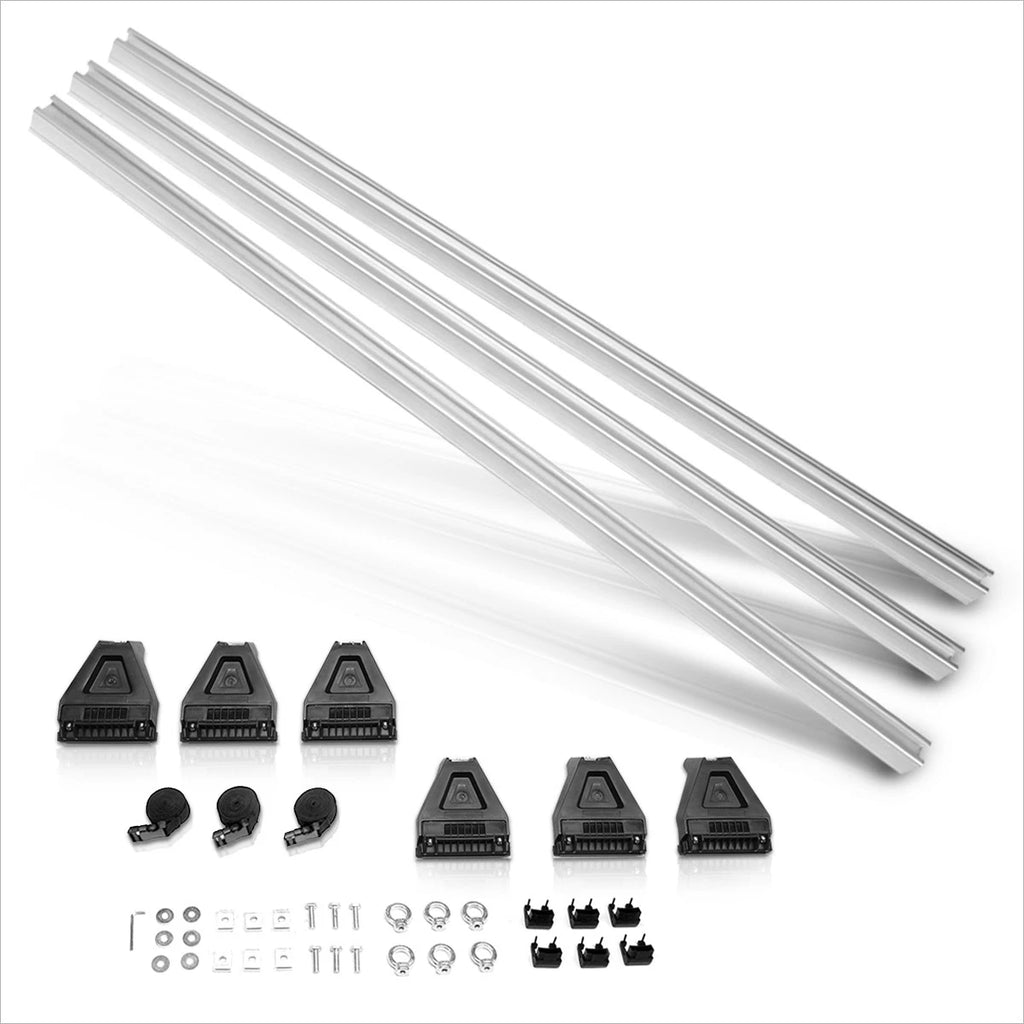 3Pcs Universal 58" Aluminum Roof Rack Crossbar Cargo Carrier