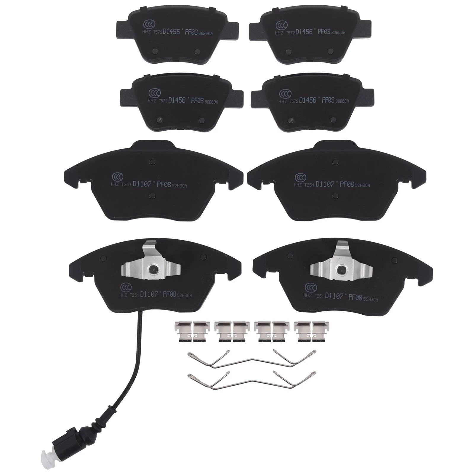 Set of 4 Ceramic Brake Pads for VW Jetta Golf Beetle Audi A3 (2006–2016)