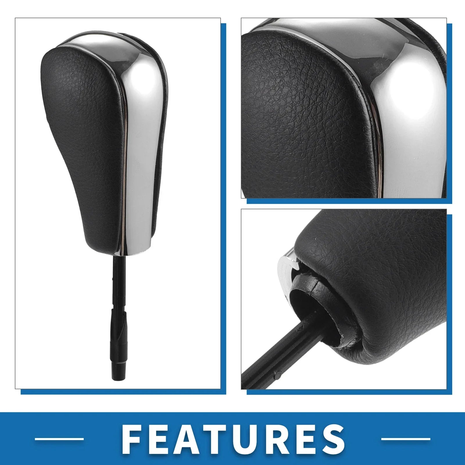 Gear Shifter Knob for BMW 1 Series E81 (2006-2011) Faux Leather Chrome
