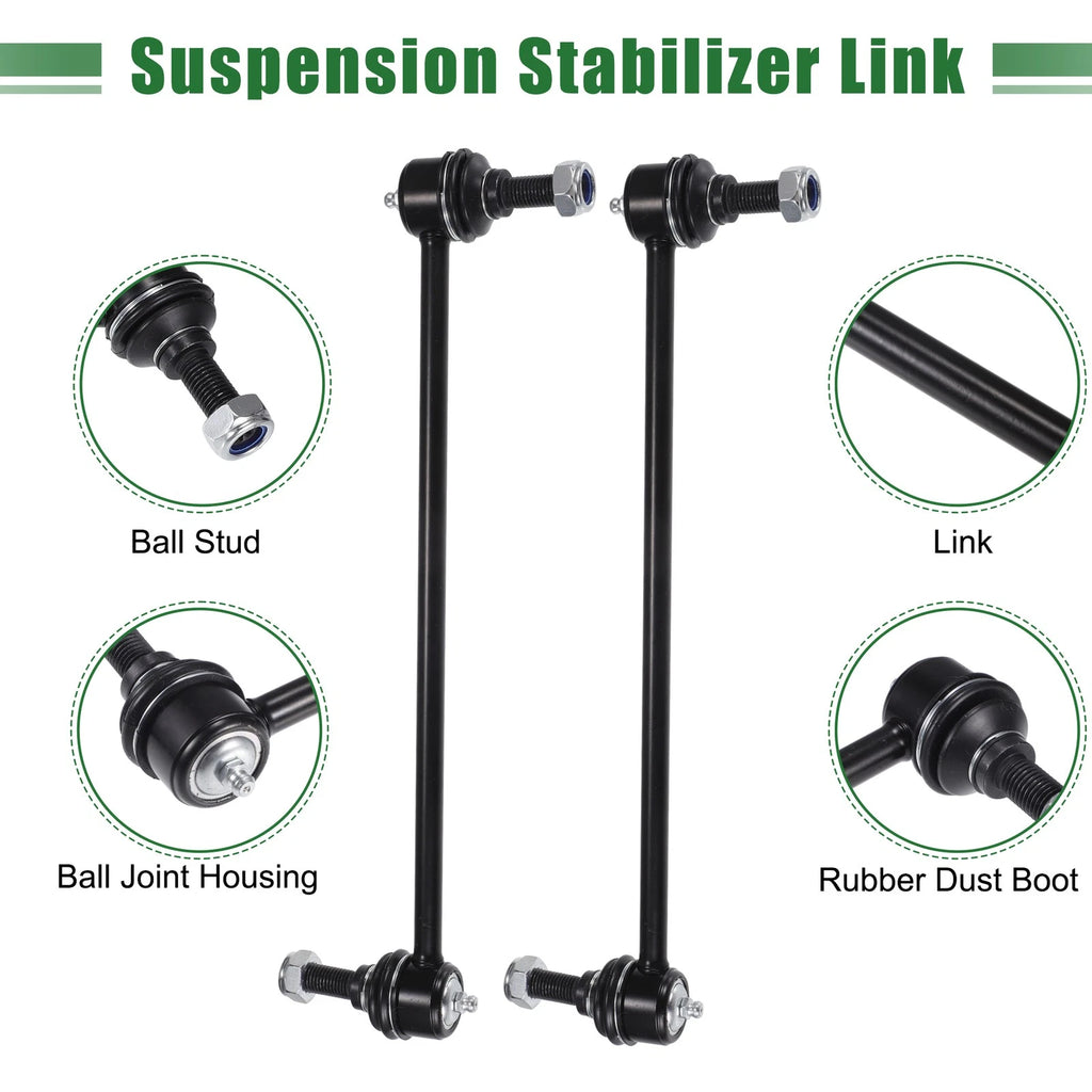 10pcs Front Suspension Kit Inner Outer Tie Rod End for Dodge Grand Caravan (2008–2020)