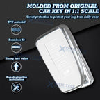 2x White TPU Leather Remote Key Fob Cover Holder for Lexus (2013-2024)