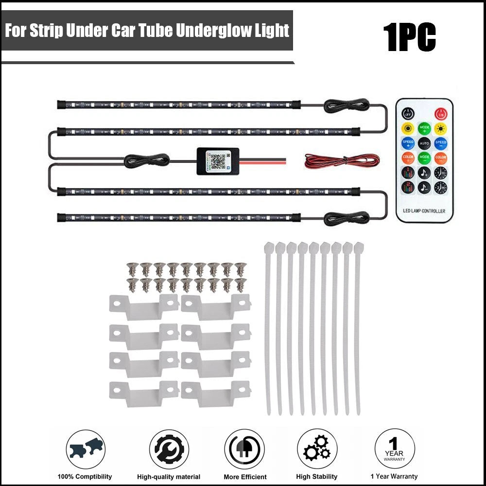 RGB LED Under Car Tube Lights Kit for Universal Vehicles