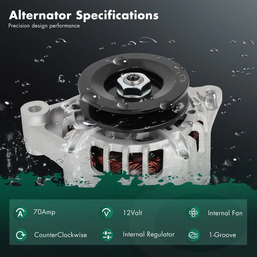 Alternator for Kubota Genesis R70 CT3-69-TV (1995–2007) 12V 70A 11847
