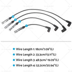 Set of 4 Ignition Spark Plug Wires for VW Beetle Golf Jetta (1998–2015)
