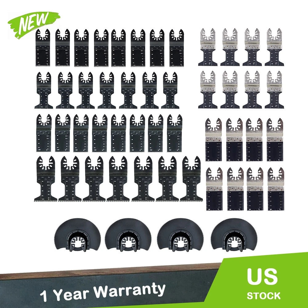 50PC Oscillating Tool Blades for Universal Cutting (Metal, Wood, Plastic)