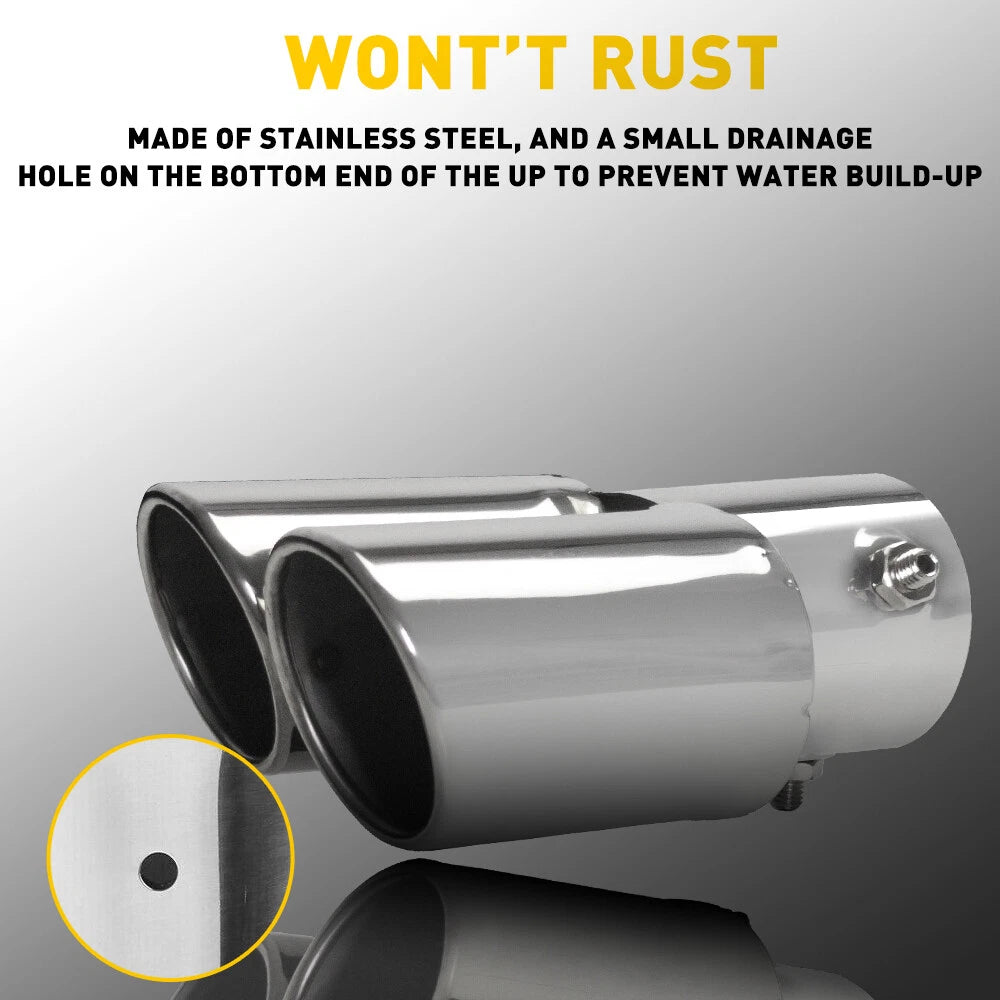Chrome Dual Exhaust Pipe Tail Muffler Tip for Car