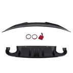 Trunk Spoiler & Rear Diffuser Bump for Infiniti Q50 (2014–2017) Gloss Black LED ABS